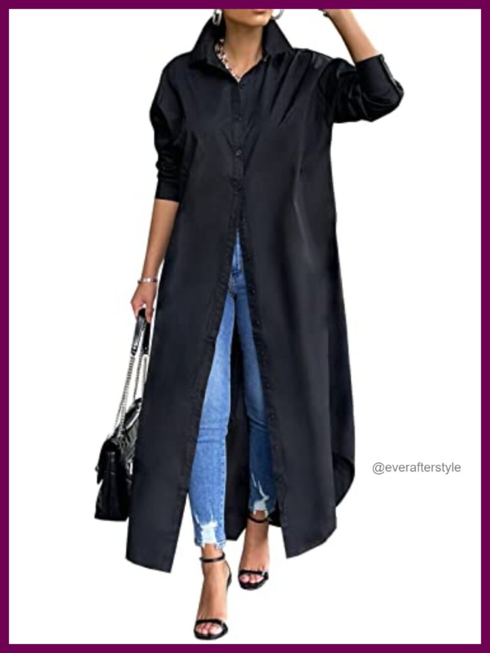 Women's Long Sleeve Button Down Maxi Shirt Dress Cotton Blend Casual Oversized